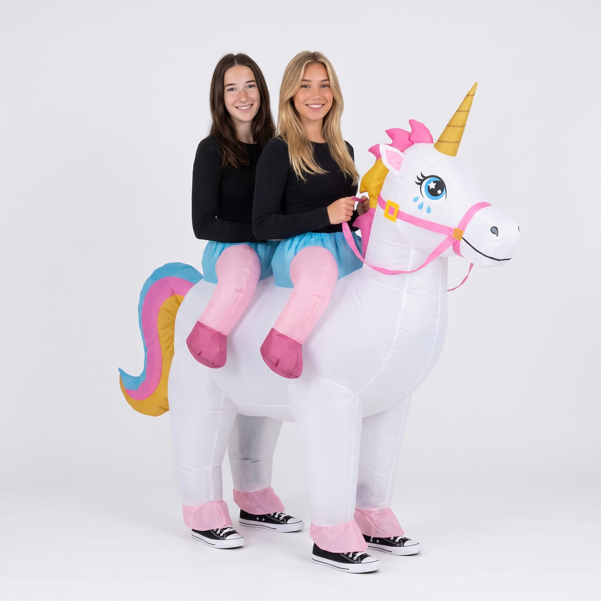 🦄 2-Person Inflatable Unicorn Costume – 30-Second Duo Party Costume for Halloween, Best Friends & Events