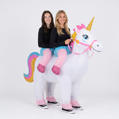 🦄 2-Person Inflatable Unicorn Costume – 30-Second Duo Party Costume for Halloween, Best Friends & Events