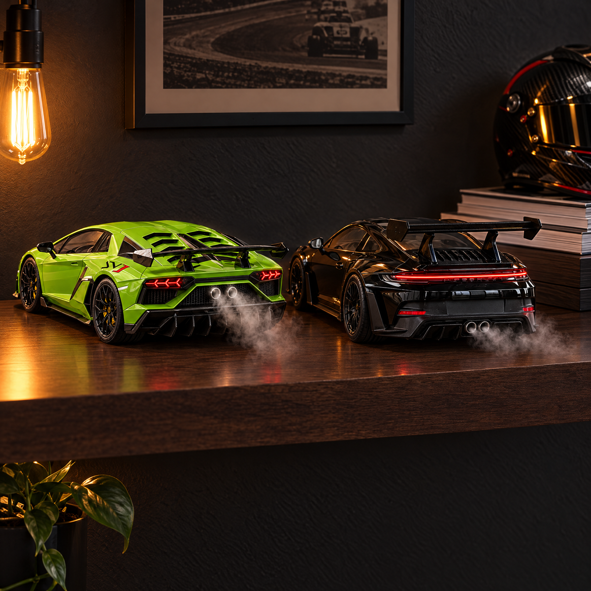 🔥50% OFF🔥🏎️ Track-Inspired Sports Car Display Model – Exhaust Mist Effect Collector Decor!!!