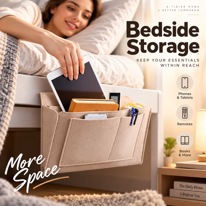 🛏️ Bedside Storage Organizer – Hanging Bed & Sofa Pocket