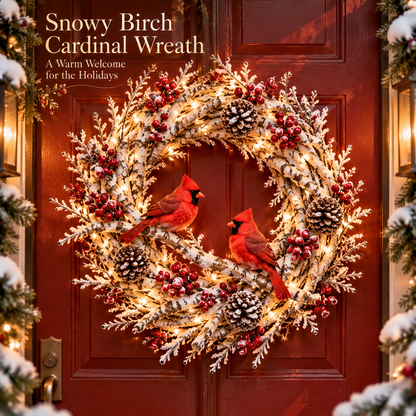 🔥 LAST DAY 49% OFF 🎄🐦 Cardinal Winter Glow™ | Lighted Christmas Wreath