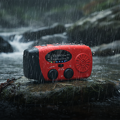 📻 Portable Solar Emergency Weather Radio - Hand Crank & Power Bank ⚡