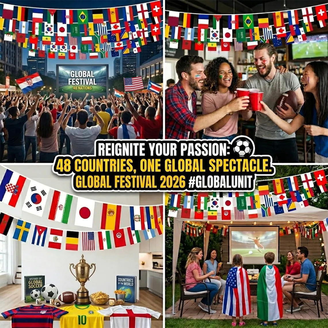 🌍 48 Country Flags Banner | Vibrant International Garland Party Decor 🎉