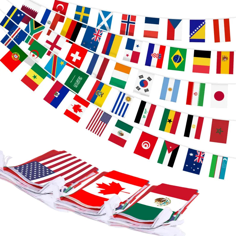🌍 48 Country Flags Banner | Vibrant International Garland Party Decor 🎉