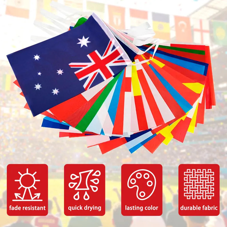 🌍 48 Country Flags Banner | Vibrant International Garland Party Decor 🎉
