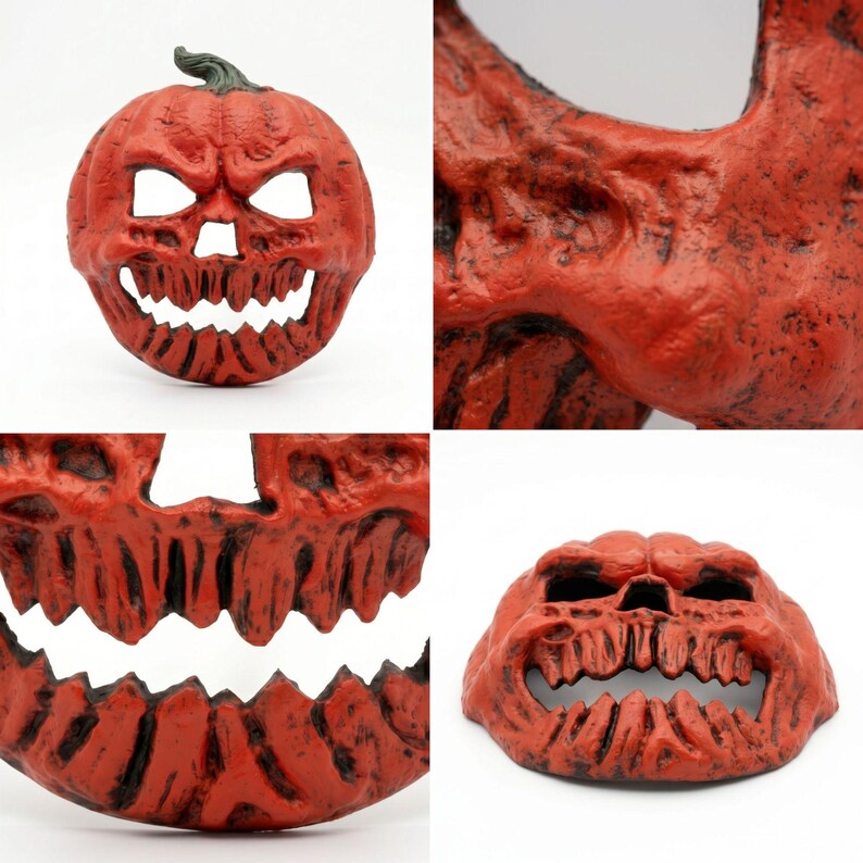 🎃 Pumpkin Skull Horror Mask – Lightweight PU Foam Halloween Costume Mask 💀
