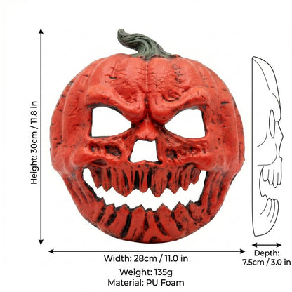 🎃 Pumpkin Skull Horror Mask – Lightweight PU Foam Halloween Costume Mask 💀