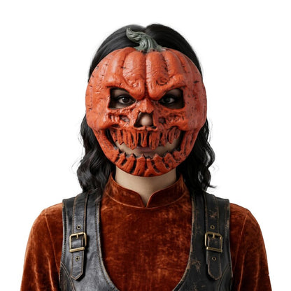 🎃 Pumpkin Skull Horror Mask – Lightweight PU Foam Halloween Costume Mask 💀