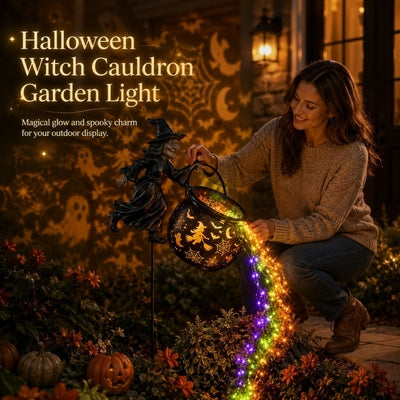 Lichtgevende Halloween-heksenketel met heks 🎃🧙