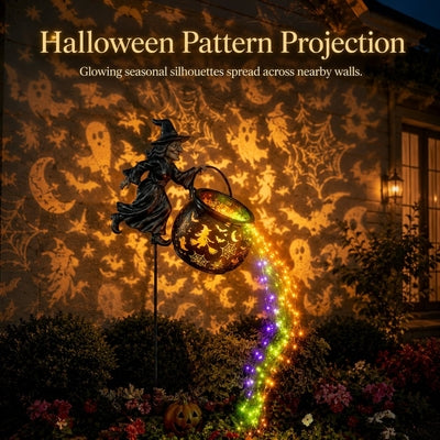 Lichtgevende Halloween-heksenketel met heks 🎃🧙