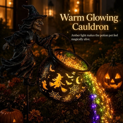 Lichtgevende Halloween-heksenketel met heks 🎃🧙