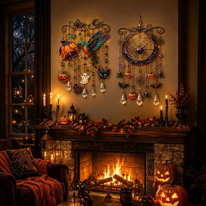 🔥Limited time 70% OFF -🎃💎 Halloween Crystal Wind Chime – Stained Glass Hanging Garden Décor