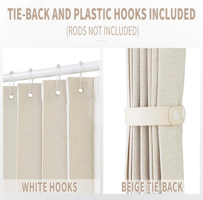 🚪 No-Drill Pleated Accordion Door Curtain with Tension Rod