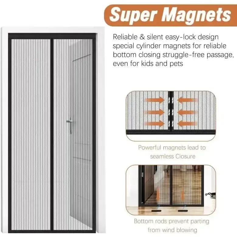 🔥2026 HOT SALE🏠🔥Breathable Mesh Curtain with Hands-Free Magnetic Closure