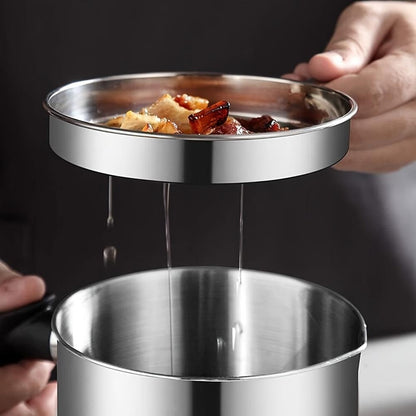 SS Grease Keeper: Easy Oil Strainer & Storage Pot