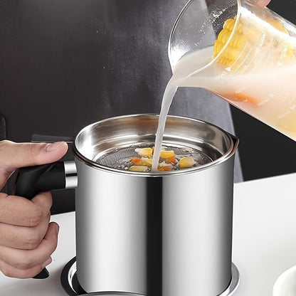 SS Grease Keeper: Easy Oil Strainer & Storage Pot