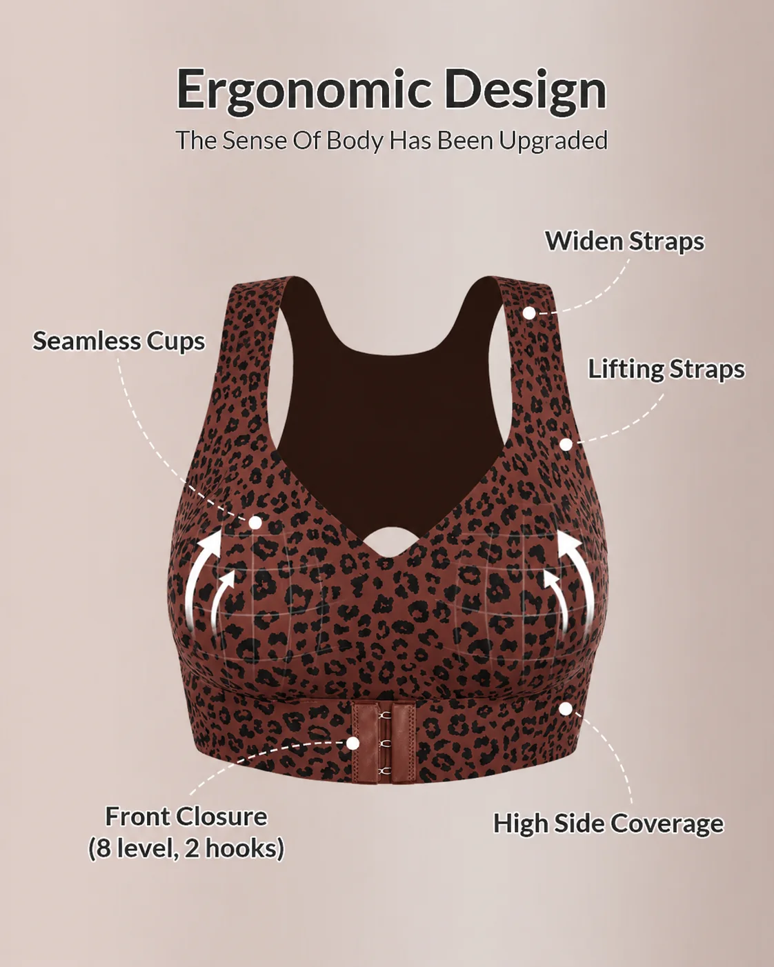 ✨Cross Back Front Closure Bra – Wireless Comfort & Posture Support
