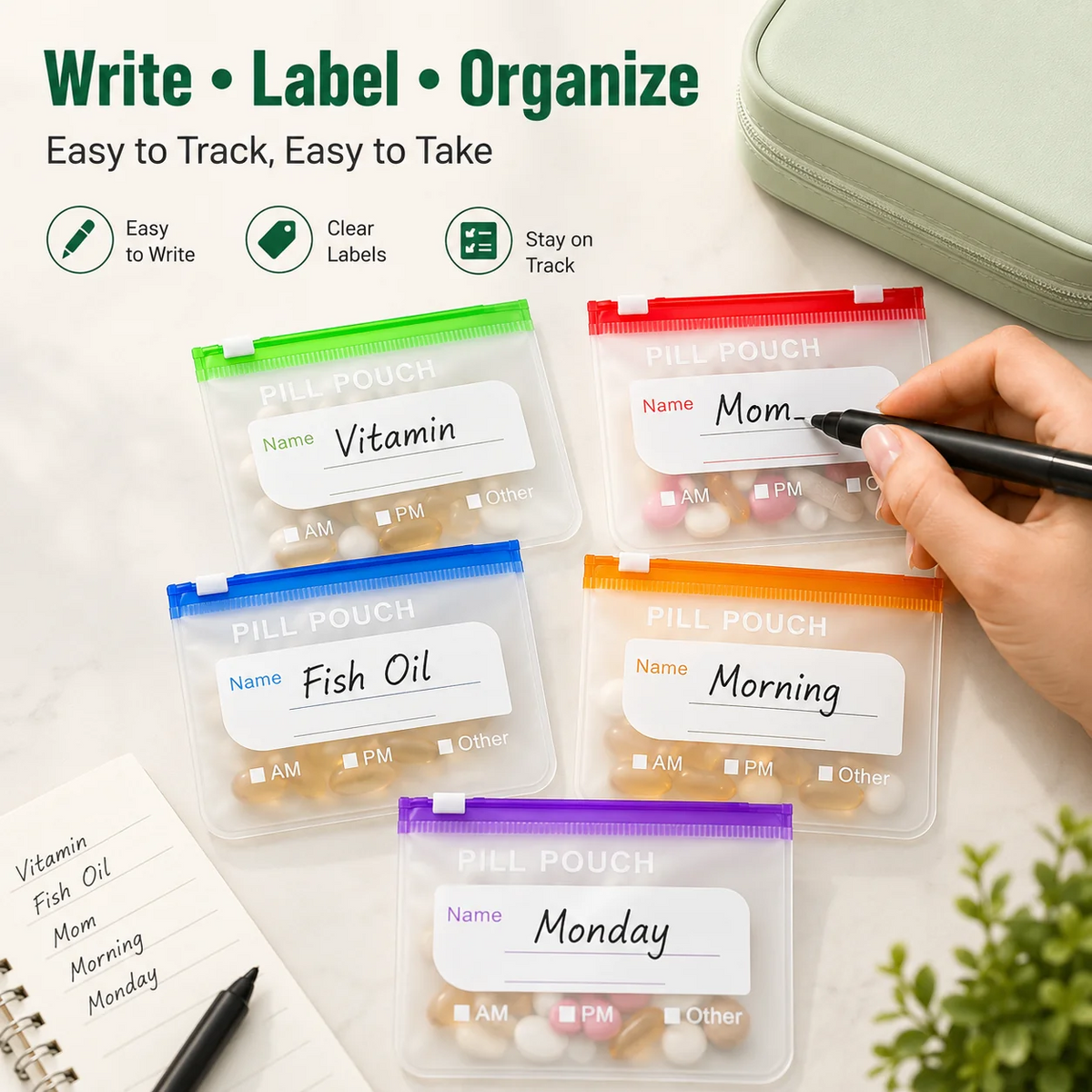 🔥50% OFF TODAY💊14-Pouch Medicine & Supplement Organizer