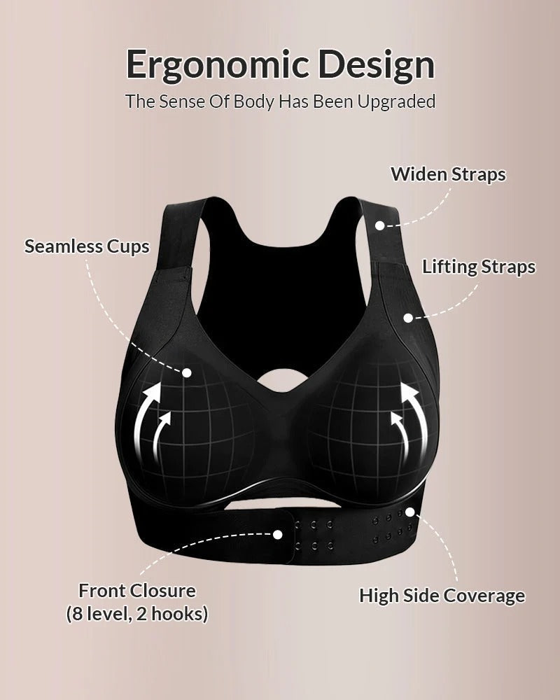 ✨Cross Back Front Closure Bra – Wireless Comfort & Posture Support