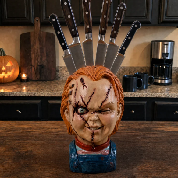 🔪Horror Knife Block The Ultimate Slasher Knife Block Resin Horror Movie Knife Holder