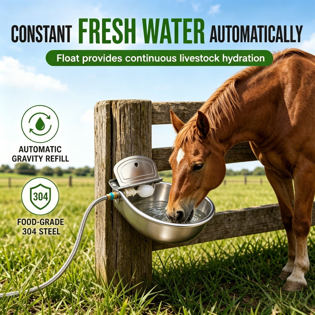 🐄 Automatic Stainless Steel Livestock Water Bowl - Farm Float Valve Drinker