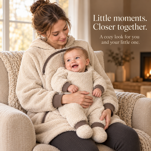 🧸 Parent & Baby Integrated Fleece Hoodie - Cozy Kangaroo Pouch Pullover 👶
