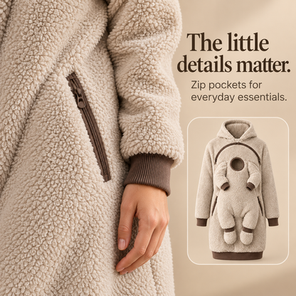 🧸 Parent & Baby Integrated Fleece Hoodie - Cozy Kangaroo Pouch Pullover 👶