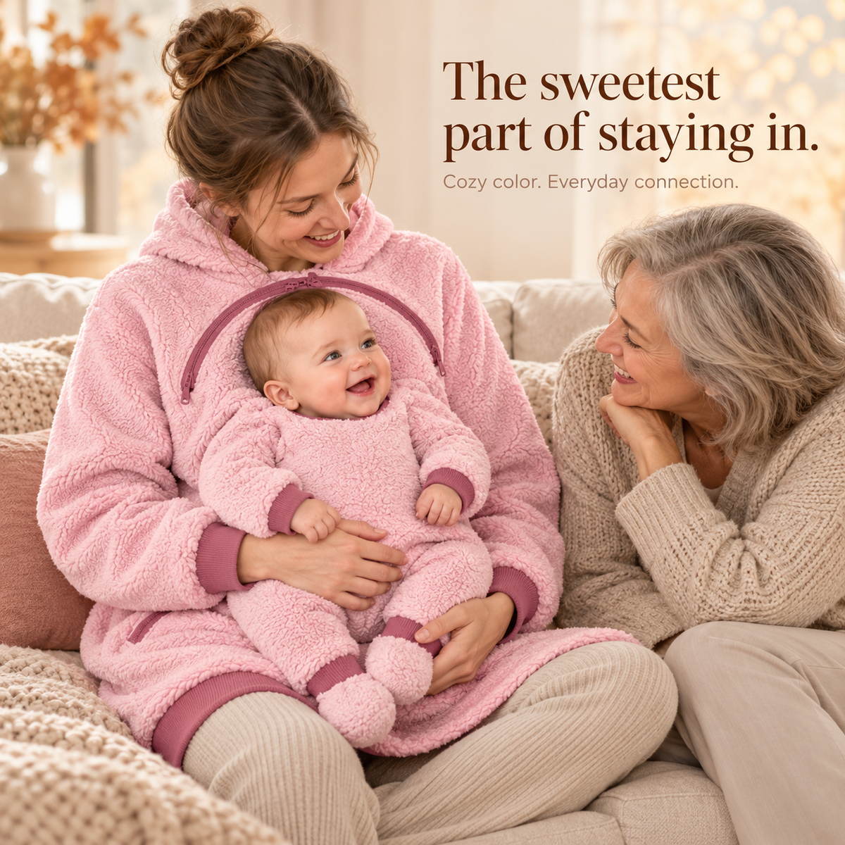 🧸 Parent & Baby Integrated Fleece Hoodie - Cozy Kangaroo Pouch Pullover 👶