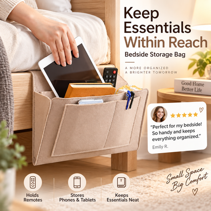 🛏️ Bedside Storage Organizer – Hanging Bed & Sofa Pocket