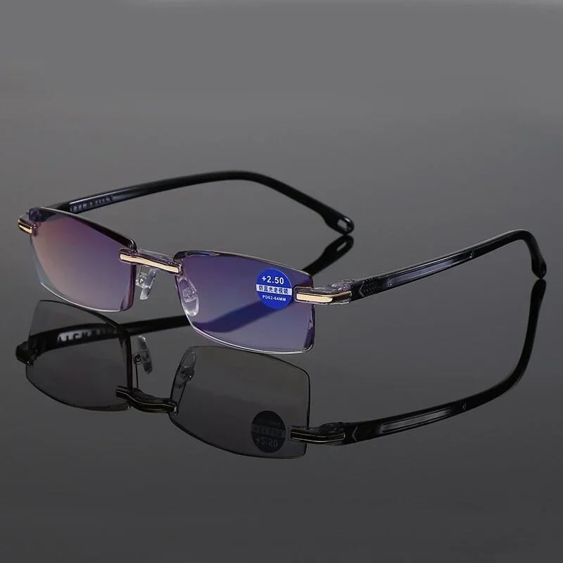 Rahmenlose, ultraleichte Lesebrille mit Diamantschliff