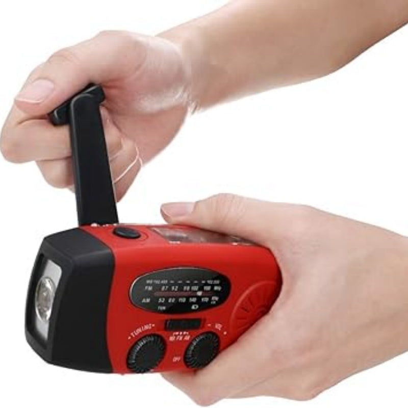 📻 Portable Solar Emergency Weather Radio - Hand Crank & Power Bank ⚡