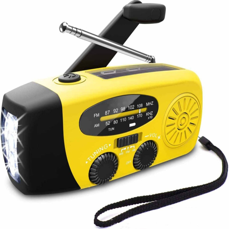 📻 Portable Solar Emergency Weather Radio - Hand Crank & Power Bank ⚡