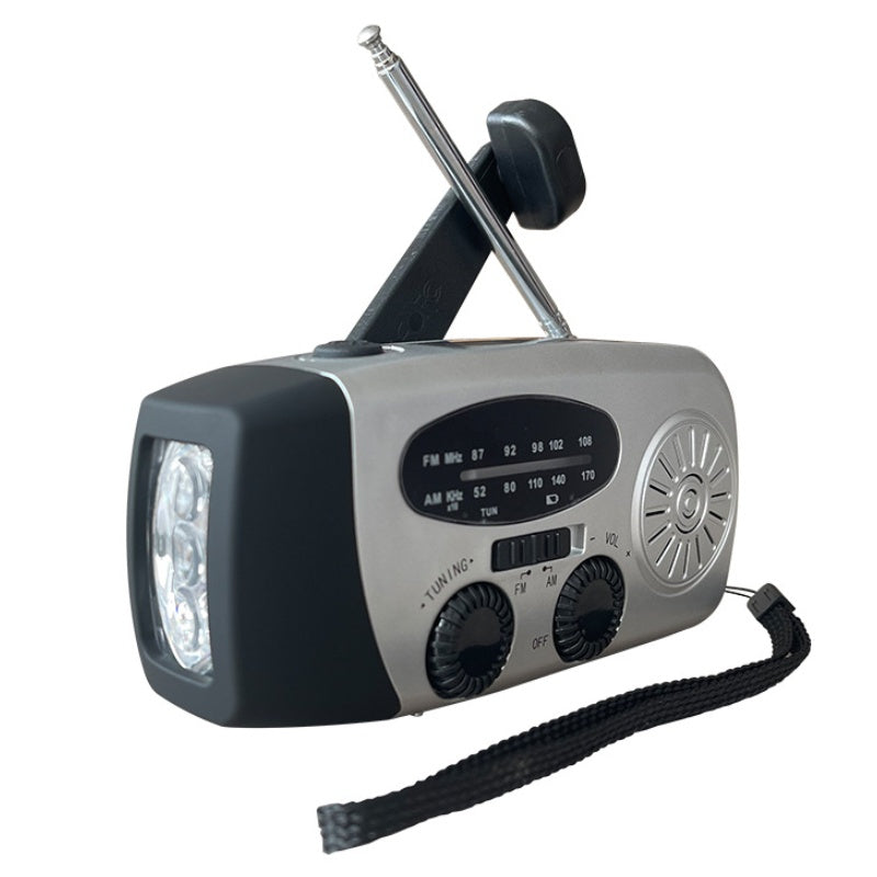 📻 Portable Solar Emergency Weather Radio - Hand Crank & Power Bank ⚡