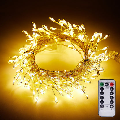 ✨ Copper Wire Firecracker String Lights – Flexible Holiday & Party Decor
