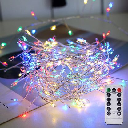 ✨ Copper Wire Firecracker String Lights – Flexible Holiday & Party Decor