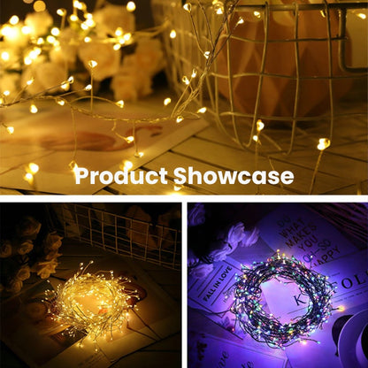 ✨ Copper Wire Firecracker String Lights – Flexible Holiday & Party Decor