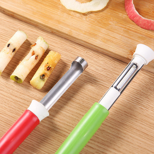 🍎 Stainless Steel 2-in-1 Fruit Corer & Peeler | Sharp Blade, Ergonomic Handle & Perfect for Apples, Pears & More