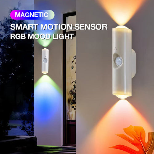 💡 RGB Motion Sensor Night Light - Wireless Magnetic Rechargeable LED Light 🌈
