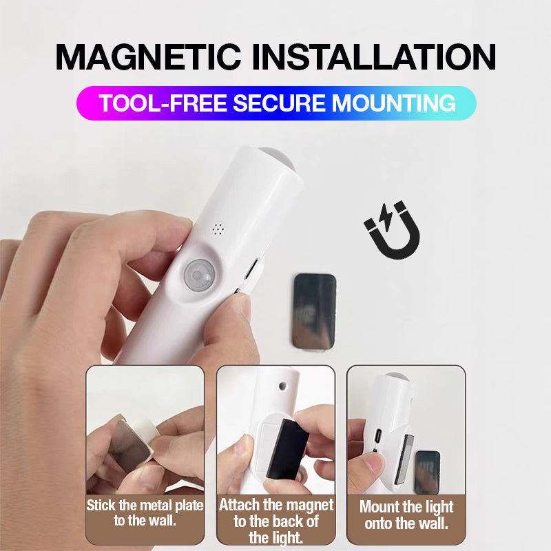 💡 RGB Motion Sensor Night Light - Wireless Magnetic Rechargeable LED Light 🌈