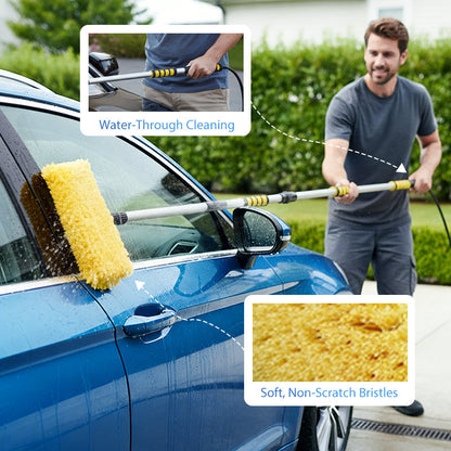 🚗 Extendable Car Wash Brush – 60in Water-Through Long Handle Cleaner