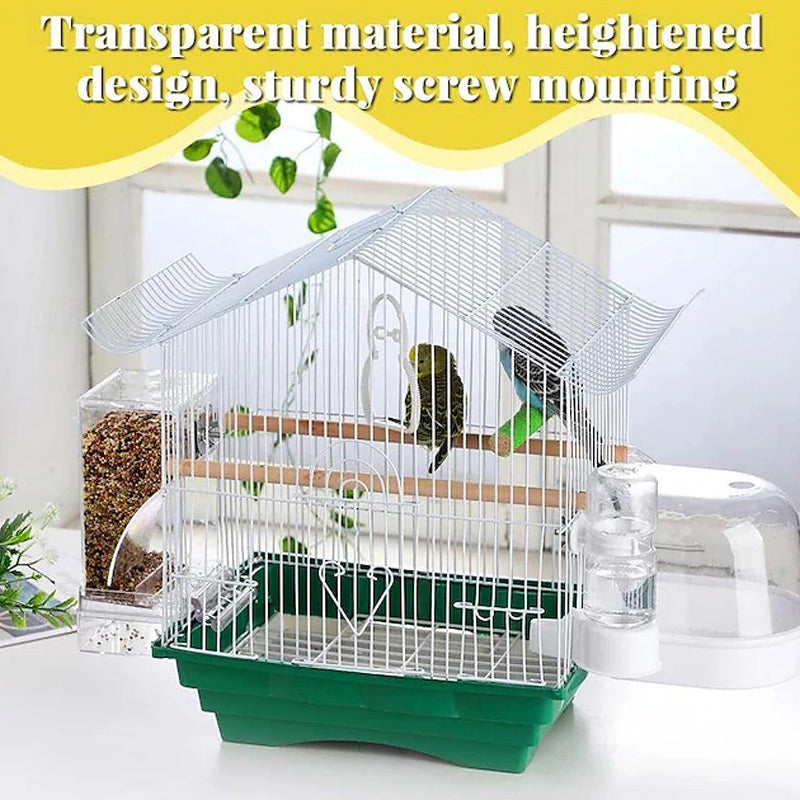 🐦 No-Mess Automatic Bird Feeder - Gravity Seed Dispenser for Cage 🌾