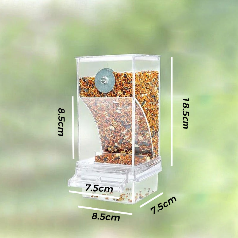 🐦 No-Mess Automatic Bird Feeder - Gravity Seed Dispenser for Cage 🌾