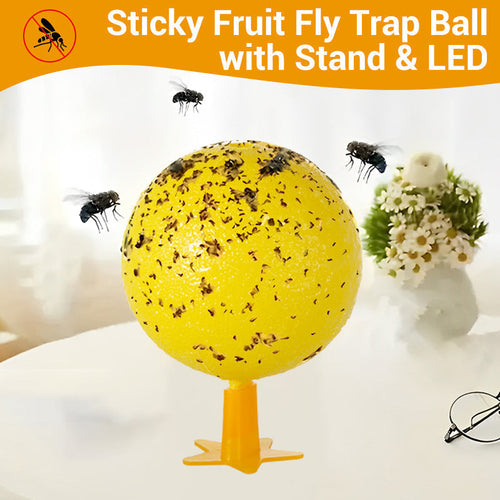 🍎 Sticky Fruit Fly Trap Ball with Optional USB LED Light 🪰