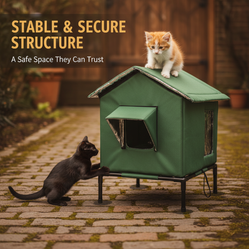 🐱 Elevated Outdoor Cat House – Weather-Resistant Warm Shelter 🏡