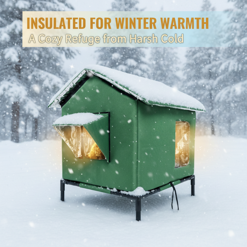 🐱 Elevated Outdoor Cat House – Weather-Resistant Warm Shelter 🏡