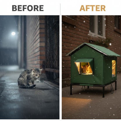 🐱 Elevated Outdoor Cat House – Weather-Resistant Warm Shelter 🏡