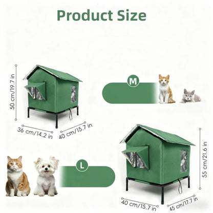 🐱 Elevated Outdoor Cat House – Weather-Resistant Warm Shelter 🏡