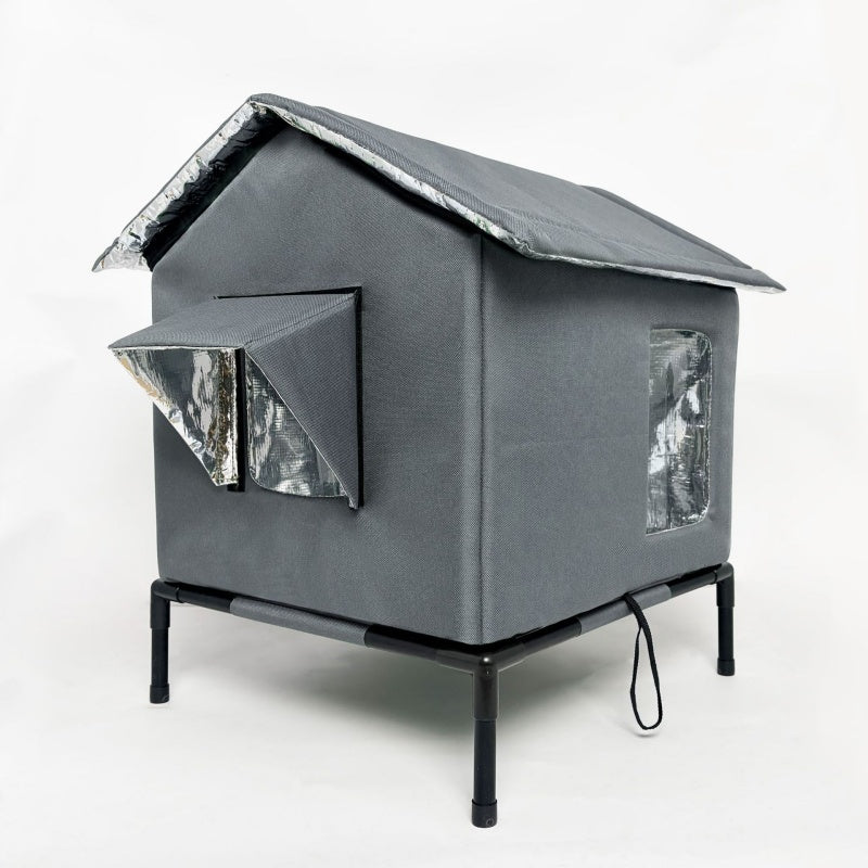 🐱 Elevated Outdoor Cat House – Weather-Resistant Warm Shelter 🏡