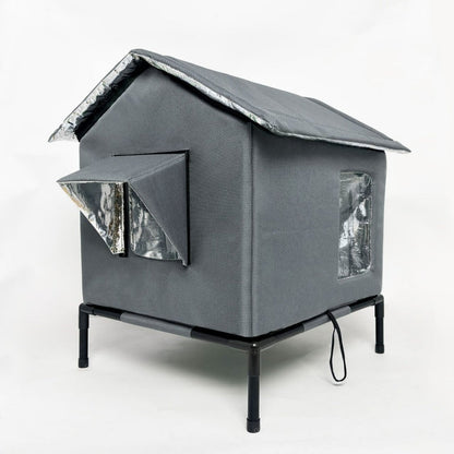 🐱 Elevated Outdoor Cat House – Weather-Resistant Warm Shelter 🏡