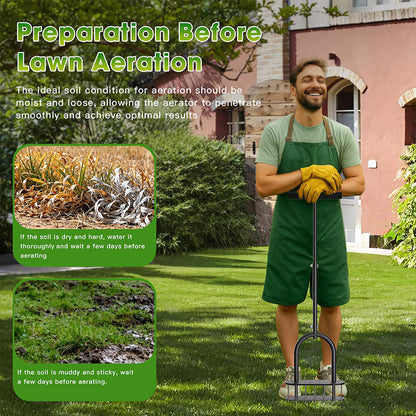 🌱 Manual Lawn Aerator – Carbon Steel Core Aerator for Compacted Soil ✨